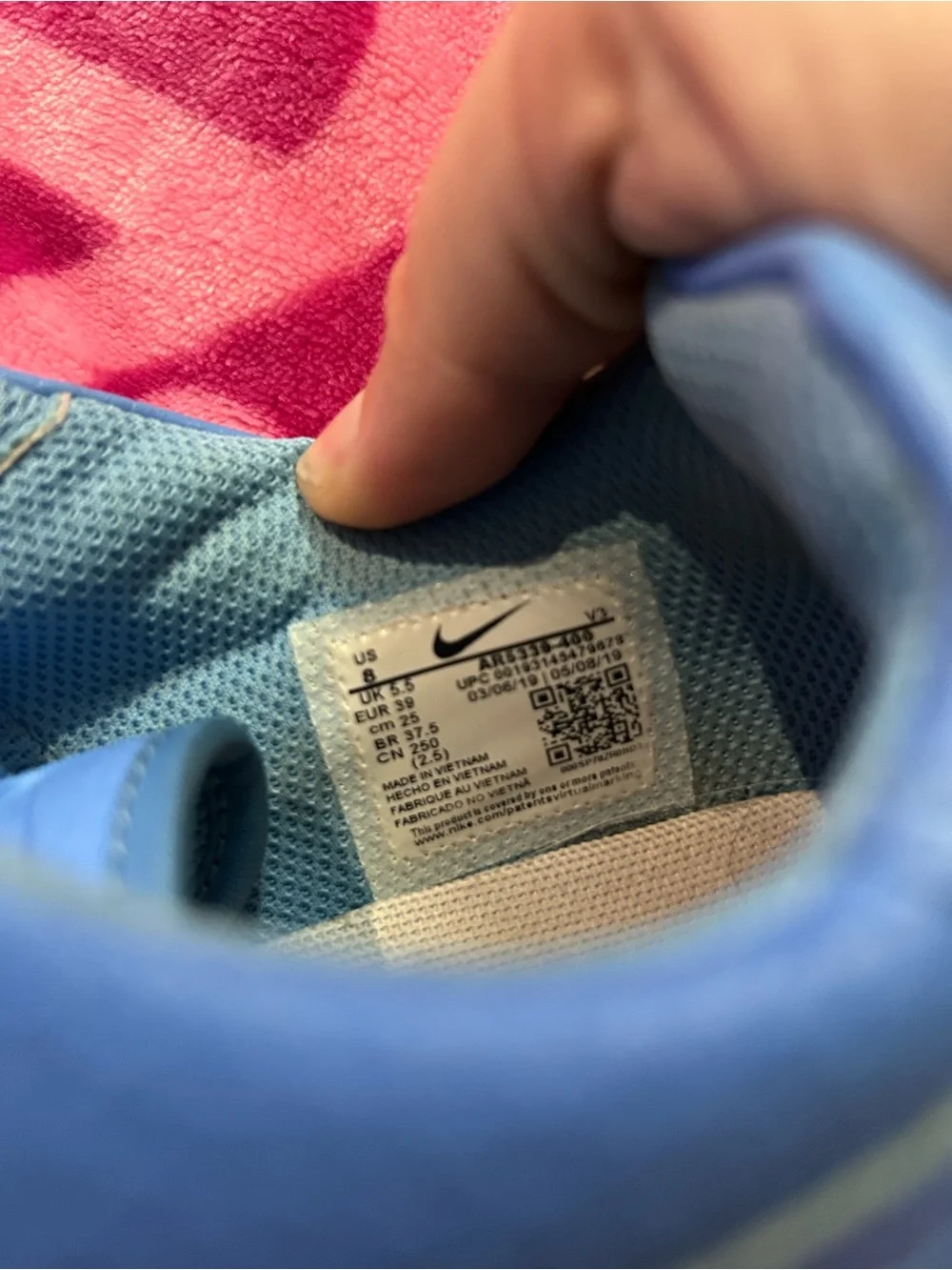 Nike Air Force 1 Low in Light Blue with Silver Lace Jewel
